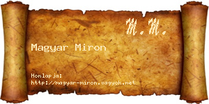 Magyar Miron névjegykártya