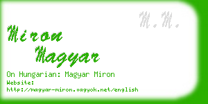 miron magyar business card